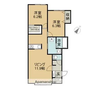 クリスタリー【103号室】の間取り
