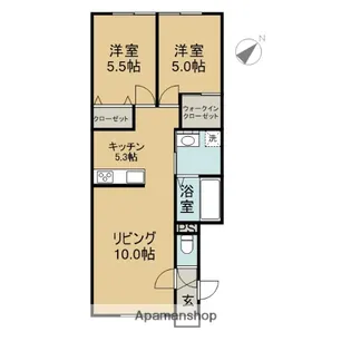 CASA R【203号室】の間取り