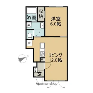 ソレイユA棟【104号室】の間取り