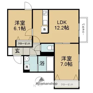 KINOSU86【207号室】の間取り