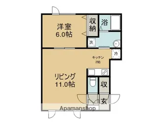 ハスコート赤平【203号室】の間取り