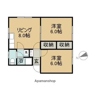 オレンジスクエア【201号室】の間取り