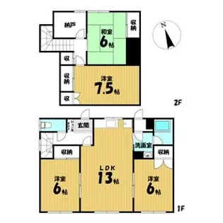 北海道滝川市滝の川町西6丁目【一戸建】の間取り