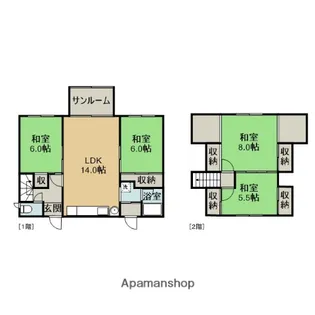 北海道滝川市滝の川町東2丁目【一戸建】の間取り