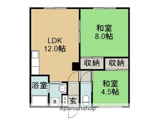 コーポスカイ【202号室】の間取り