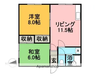 ハイツ小谷【201号室】の間取り
