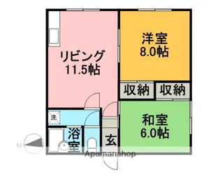 ハイツ小谷【102号室】の間取り