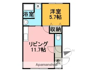 クレセント【1階】の間取り