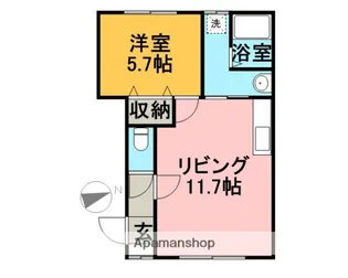 クレセント【102号室】の間取り