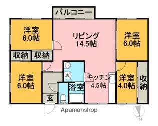 北海道樺戸郡新十津川町字中央【一戸建】の間取り