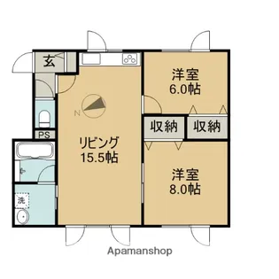 プランドール【102号室】の間取り