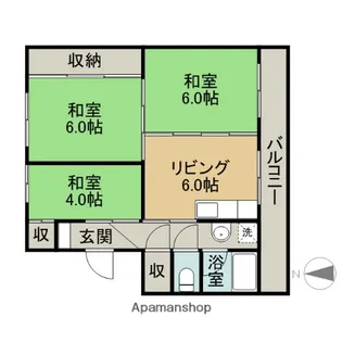 フォーシーズン滝川Ⅱ【407号室】の間取り