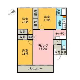 ハイアット滝川【201号室】の間取り
