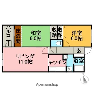ベルエアーパレス滝川【303号室】の間取り