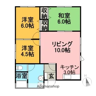 コーポS&S【D号室】の間取り