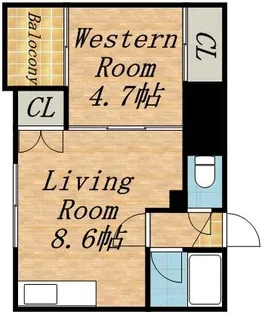 プレサント南8西10【4階】の間取り