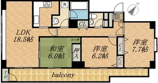 鹿友ディアプラザ旭ヶ丘【1002号室】の間取り