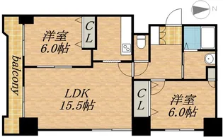 ティアラ中島公園ウエストサイド【6階】の間取り