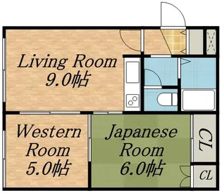 ティファニー北円山【201号室】の間取り