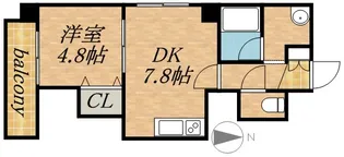 AZZURRI GARDEN山鼻【00803号室】の間取り