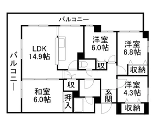サムティレジデンス南8条【6階】の間取り