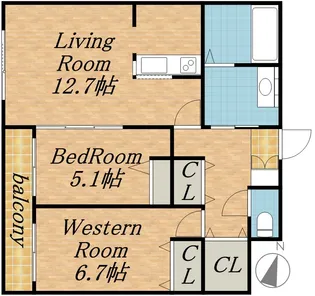 エナコート南円山【204号室】の間取り