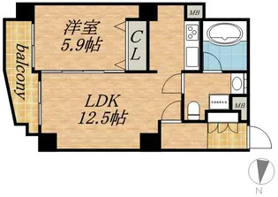 クレステージS6W12タワー【4階】の間取り