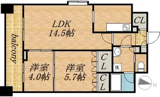 パークアクシス札幌植物園前【12階】の間取り