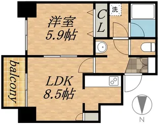 ブラントゥール伏見【201号室】の間取り