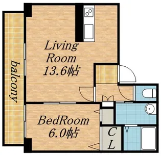 ドエル円山【703号室】の間取り