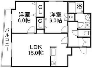 ブルーリーフ桑園【5階】の間取り