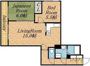 アジエステート大通西プラザ【0406号室】の間取り