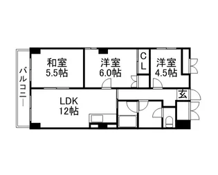 玉田ビルクロスロード琴似(タマダビルクロスロードコトニ)【4階】の間取り