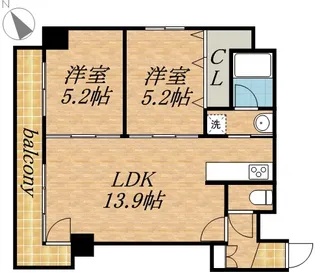 アルファスクエア南4条東【6階】の間取り