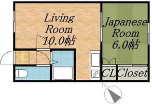 翠明荘【8号室】の間取り