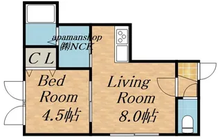 グランヒル山鼻【101号室】の間取り