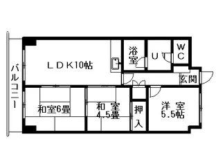 ドミ16中島公園【406号室】の間取り