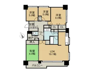 北円山シティハウス【4階】の間取り