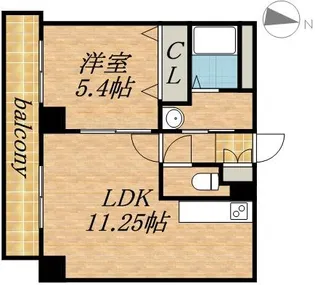 N6ウエスト11・M【4階】の間取り