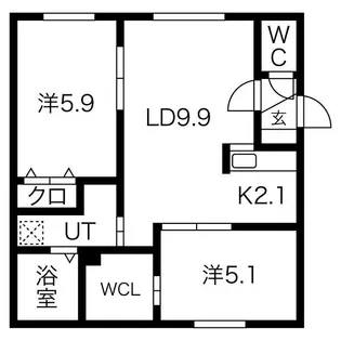 レクザ山鼻【1階】の間取り