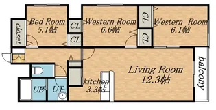 MODENA近代美術館【6階】の間取り