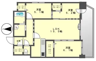 メゾン・クー・ドゥ・クールⅦ【502号室】の間取り