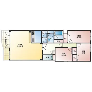 イーホライズン旭山【203号室】の間取り