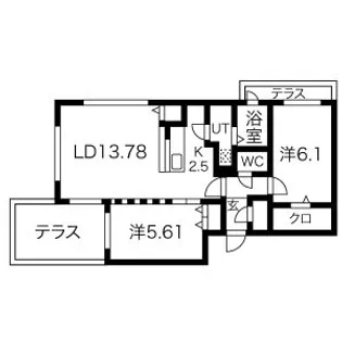 EーHORIZON伏見【1階】の間取り
