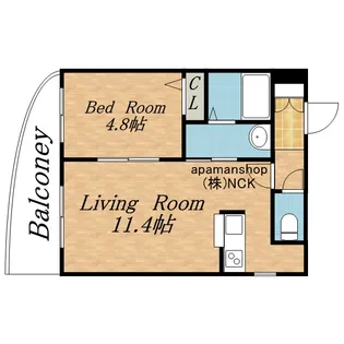 1LDKの間取り画像