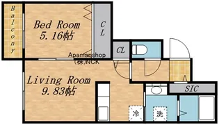カーサ・スペラーレS7【4階】の間取り
