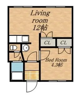 レジデンスふれあい【1階】の間取り