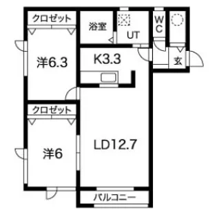 メゾンフレール【201号室】の間取り