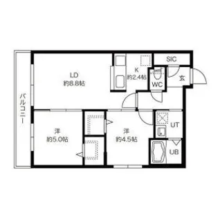 ヒューガ大通スイート【4階】の間取り