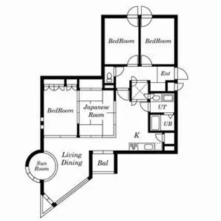 フォレストヒルズ宮の森【202号室号室】の間取り